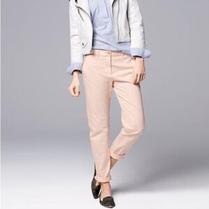 4/$20 Gap broken-in straight mid rise khaki cotton pants in blush pink size 6